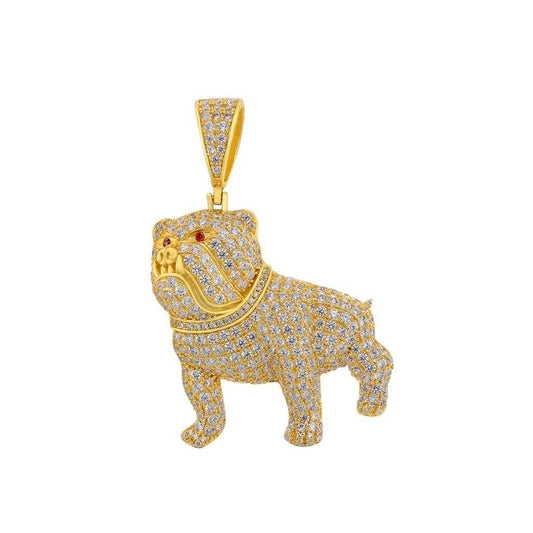 Bulldog Pendant - Diamond Gold